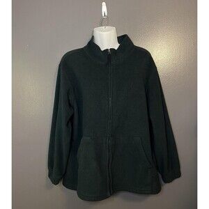 Alpine Ridge Fleece Jacket Womens Small Black Full Zip Pockets Warm Cozy Outdoor